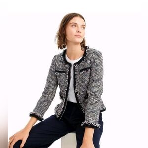 J.CREW Lady Metallic Tweed Jacket Size 10